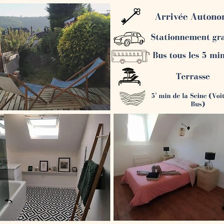شقة Le Nid Normand Avec Terrasse - Stationnement Facile Et Gratuit - 5 Min Seine Deville-les-Rouen المظهر الخارجي الصورة